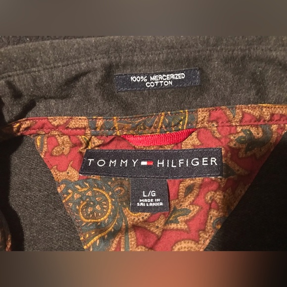 NWOT Vintage Tommy Hilfiger Paisley Mercerized Cotton Shirt L sportsman Luxury 1 - Picture 4 of 11